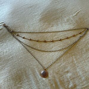 Layered mixed metal necklace